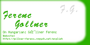 ferenc gollner business card